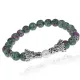Браслет-амулет Драконы с синт. камнем Цоизит 8мм BSHE-08-22S