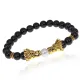 Браслет-амулет Драконы с нат.камнем Черный агат 8мм BSHE-08-23G