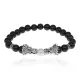 Браслет-амулет Драконы с нат. камнем Черный агат 8мм BSHE-08-23S