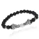 Браслет-амулет Драконы с нат. камнем Черный агат 8мм BSHE-08-23S