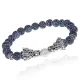 Браслет-амулет Драконы с нат. камнем синий Африканский агат 8мм BSHE-08-27S
