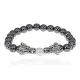Браслет-амулет Драконы с синт. камнем Гематит (не магнит.) 8мм BSHE-08-28S