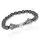 Браслет-амулет Драконы с синт. камнем Гематит (не магнит.) 8мм BSHE-08-28S