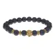 Браслет-амулет Лев с синт. камнем Синий авантюрин 8мм BSHE-09-02G