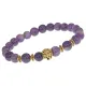 Браслет-амулет Лев с нат. камнем Аметист 8мм BSHE-09-03G