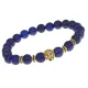 Браслет-амулет Лев с нат. камнем Лазурит 8мм BSHE-09-10G