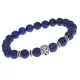 Браслет-амулет Лев с нат. камнем Лазурит 8мм BSHE-09-10S