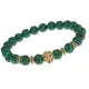 Браслет-амулет Лев с синт. камнем Малахит 8мм BSHE-09-12G