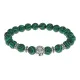 Браслет-амулет Лев с синт. камнем Малахит 8мм BSHE-09-12S