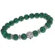 Браслет-амулет Лев с синт. камнем Малахит 8мм BSHE-09-12S