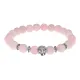 Браслет-амулет Лев с нат. камнем Розовый кварц 8мм BSHE-09-15S
