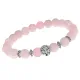 Браслет-амулет Лев с нат. камнем Розовый кварц 8мм BSHE-09-15S