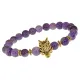 Браслет-амулет Волк с нат.камнем Аметист 8мм BSHE-10-03G