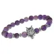 Браслет-амулет Волк с нат. камнем Аметист 8мм BSHE-10-03S