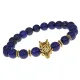 Браслет-амулет Волк с нат. камнем Лазурит 8мм BSHE-10-10G