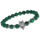 Браслет-амулет Волк с синт. камнем Малахит 8мм BSHE-10-12S