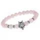 Браслет-амулет Волк с нат. камнем Розовый кварц 8мм BSHE-10-15S
