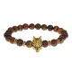 Браслет-амулет Волк с нат. камнем Тигровый глаз 8мм BSHE-10-19G