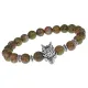 Браслет-амулет Волк с нат. камнем Унакит 8мм BSHE-10-20S