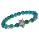 Браслет-амулет Волк с синт. камнем Хризоколла 8мм BSHE-10-21S