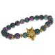 Браслет-амулет Волк с синт. камнем Цоизит 8 мм BSHE-10-22G