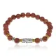 Браслет с 9-глазой бусиной Дзи, синт.камень Корич. авантюрин 8мм BSHE-11-01