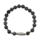Браслет с 9-глазой бусиной Дзи, нат.камень Лабрадор 8мм BSHE-11-08
