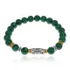 Браслет с 9-глазой бусиной Дзи, синт.камень Малахит 8мм BSHE-11-12
