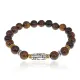 Браслет с 9-глазой бусиной Дзи, нат.камень Тигровый глаз 8мм BSHE-11-19