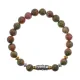 Браслет с 9-глазой бусиной Дзи, нат.камень Унакит 8мм BSHE-11-20