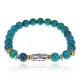 Браслет с 9-глазой бусиной Дзи, синт.камень Хризоколла 8мм BSHE-11-21