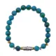 Браслет с 9-глазой бусиной Дзи, синт.камень Хризоколла 8мм BSHE-11-21