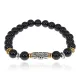 Браслет с 9-глазой бусиной Дзи, нат.камень Черный агат 8мм BSHE-11-23