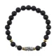 Браслет с 9-глазой бусиной Дзи, нат.камень Черный агат 8мм BSHE-11-23