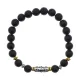 Браслет с 9-глазой бусиной Дзи, синт.камень Шунгит 8мм BSHE-11-24