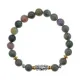 Браслет с 9-глазой бусиной Дзи, нат.камень Яшма 8мм BSHE-11-25