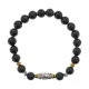 Браслет с 9-глазой бусиной Дзи, нат.камень Змеевик 8мм BSHE-11-29