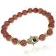 Браслет-амулет Хамса с синт. камнем Коричневый авантюрин 8мм BSHE-G-01