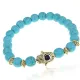 Браслет-амулет Хамса с синт. камнем Бирюза 8мм BSHE-G-05