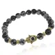 Браслет-амулет Хамса с нат. камнем Снежный обсидиан 8мм BSHE-G-14