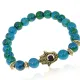 Браслет-амулет Хамса с синт. камнем Хризоколла 8мм BSHE-G-21