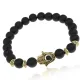 Браслет-амулет Хамса с синтетическим камнем Шунгит 8мм BSHE-G-24