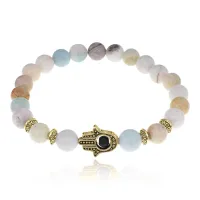 Браслет-амулет Хамса с нат. камнем Амазонит 8мм BSHE-G-26