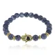 Браслет-амулет Хамса с нат.камнем синий Африканский агат 8мм BSHE-G-27