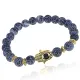 Браслет-амулет Хамса с нат.камнем синий Африканский агат 8мм BSHE-G-27