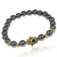 Браслет-амулет Хамса с синт. камнем Гематит (не магнит.) 8мм BSHE-G-28