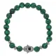 Браслет-амулет Хамса с синт. камнем Малахит 8мм BSHE-S-12