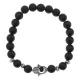 Браслет-амулет Хамса с синтетическим камнем Шунгит 8мм BSHE-S-24