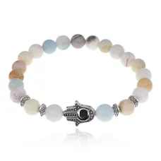 Браслет-амулет Хамса с нат. камнем Амазонит 8мм BSHE-S-26