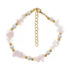 Браслет, 24см, розовый кварц BJBS-435-04